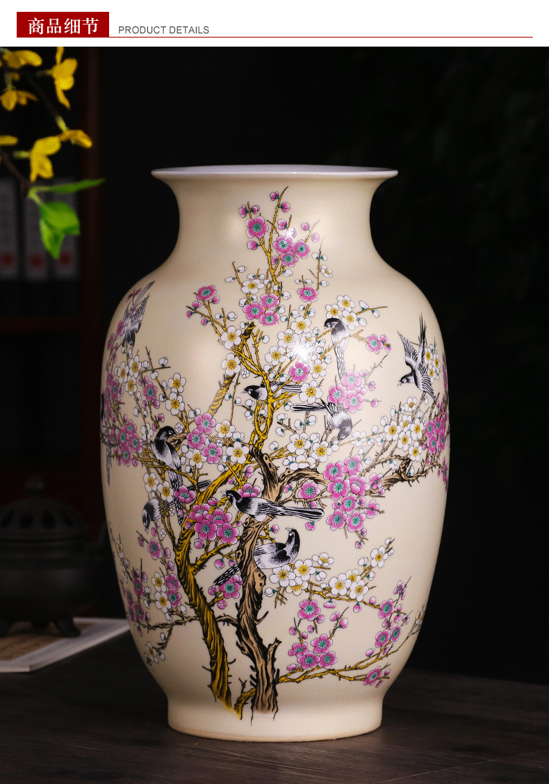 Jingdezhen ceramic vase furnishing articles landing a large golden gourd vases flower arrangement in modern Chinese style household ornaments