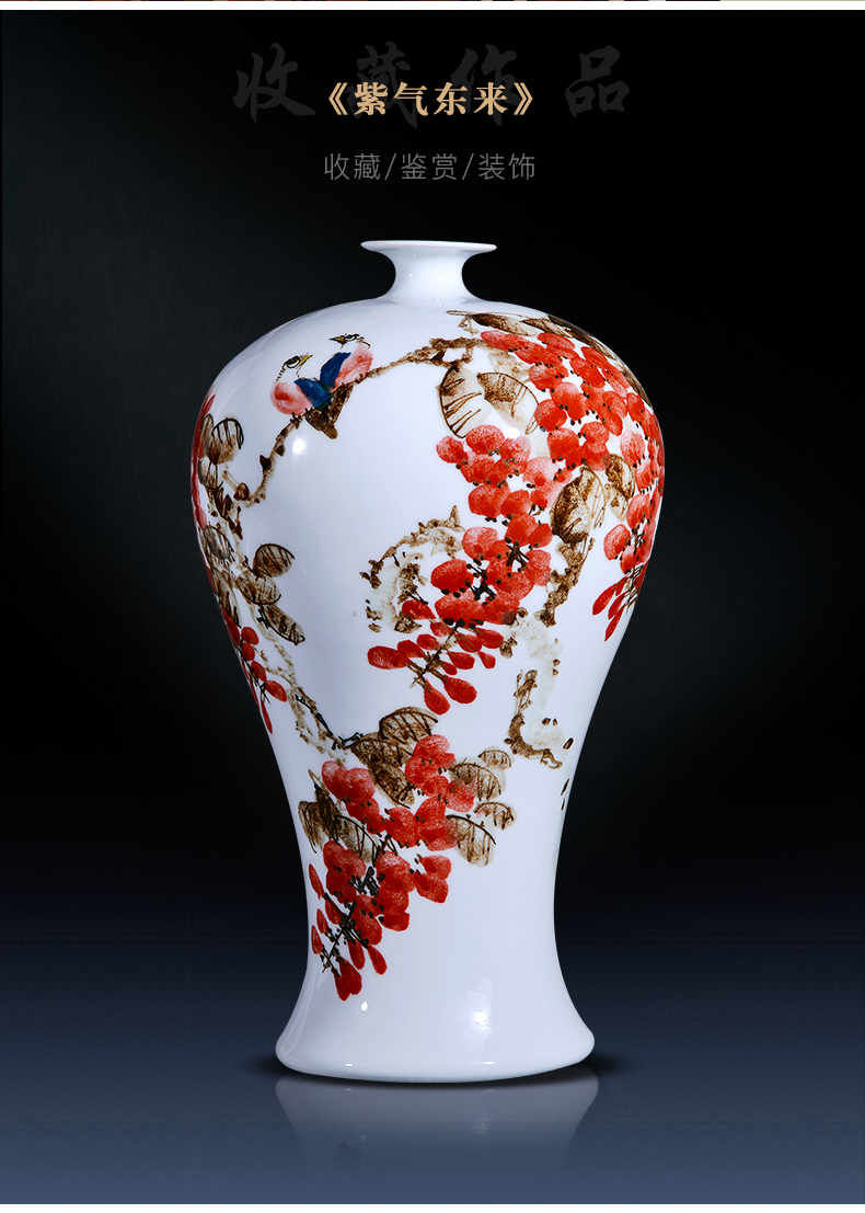 Jingdezhen ceramics vase hand - made sabingga sukdun dergici jimbi name plum bottle of flower arranging new Chinese I sitting room decoration