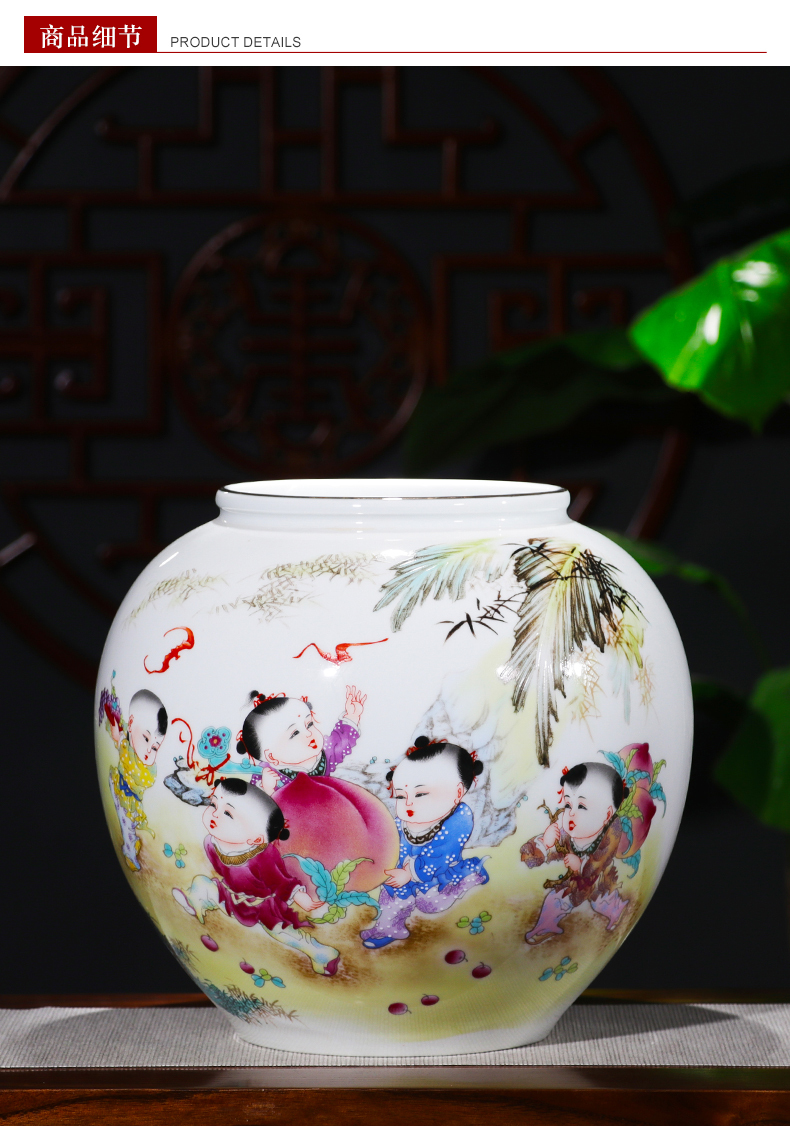 Jingdezhen ceramics vase pure manual gulp GuanPing new Chinese style household living room TV ark adornment furnishing articles