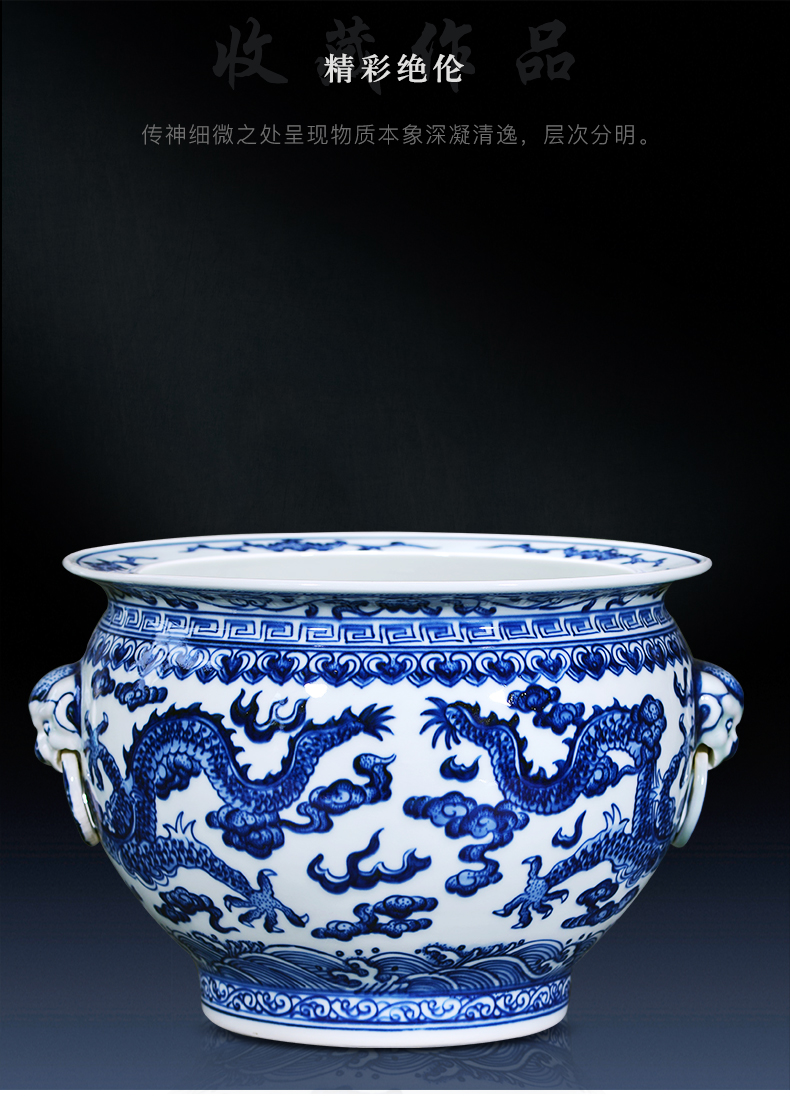 Hand - made cornucopia of blue and white porcelain of jingdezhen ceramics feng shui plutus furnishing articles sitting room of the new Chinese style household ornaments