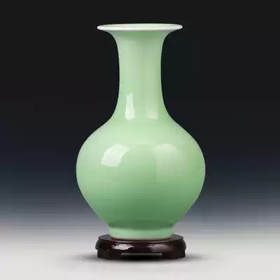 Jingdezhen Ceramic Vase ornaments living room flower arrangement blue glaze antique new Chinese style simple wine cabinet home decorations