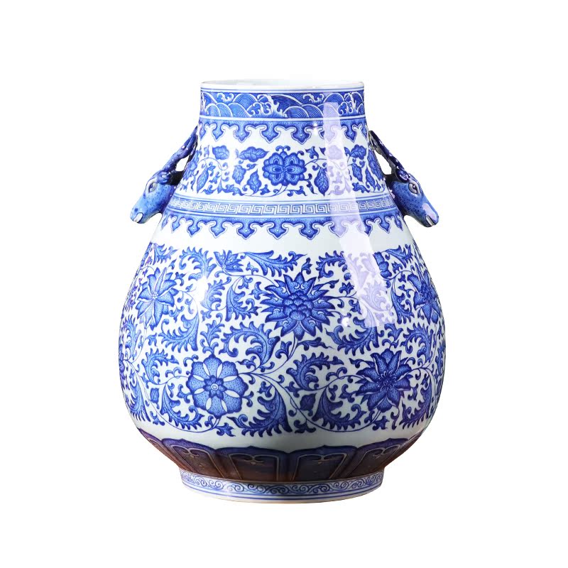 Large f barrel of blue and white porcelain vase archaize porcelain of jingdezhen ceramics son be born home furnishing articles sitting room decoration