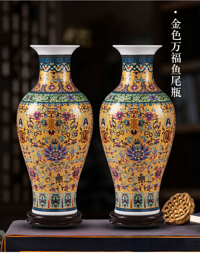 Jingdezhen ceramics of large vase large furnishing articles sitting room flower arranging porcelain Jane European - style decorative household items