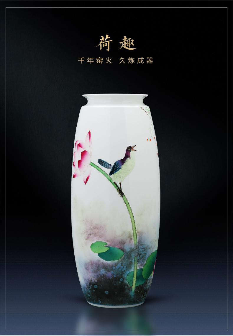 Jingdezhen porcelain hand - made ceramic vase furnishing articles sitting room of the new Chinese style household flower arranging TV ark adornment porcelain