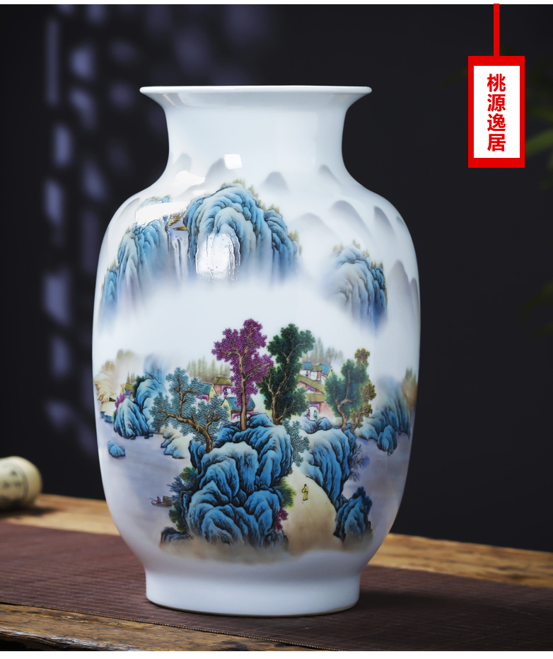 Jingdezhen ceramics pastel landscapes lucky bamboo vase furnishing articles sitting room home TV ark adornment arranging flowers