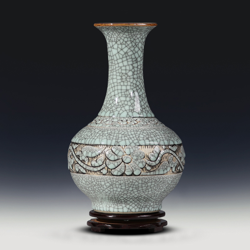Jingdezhen Ceramic Vase Hand-Carved Vintage Distressed Porcelain Bottle Decorative Vase Classical Living Room Decoration Ornament Jingdezhen Ceramic Vase Hand-Carved Vintage Distressed Porcelain Bottle Decorative Vase Classical Living Room Decoration Ornament
