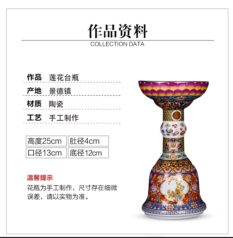 Jingdezhen ceramics the qing yongzheng creative colored enamel vase furnishing articles classical home sitting room porch decoration