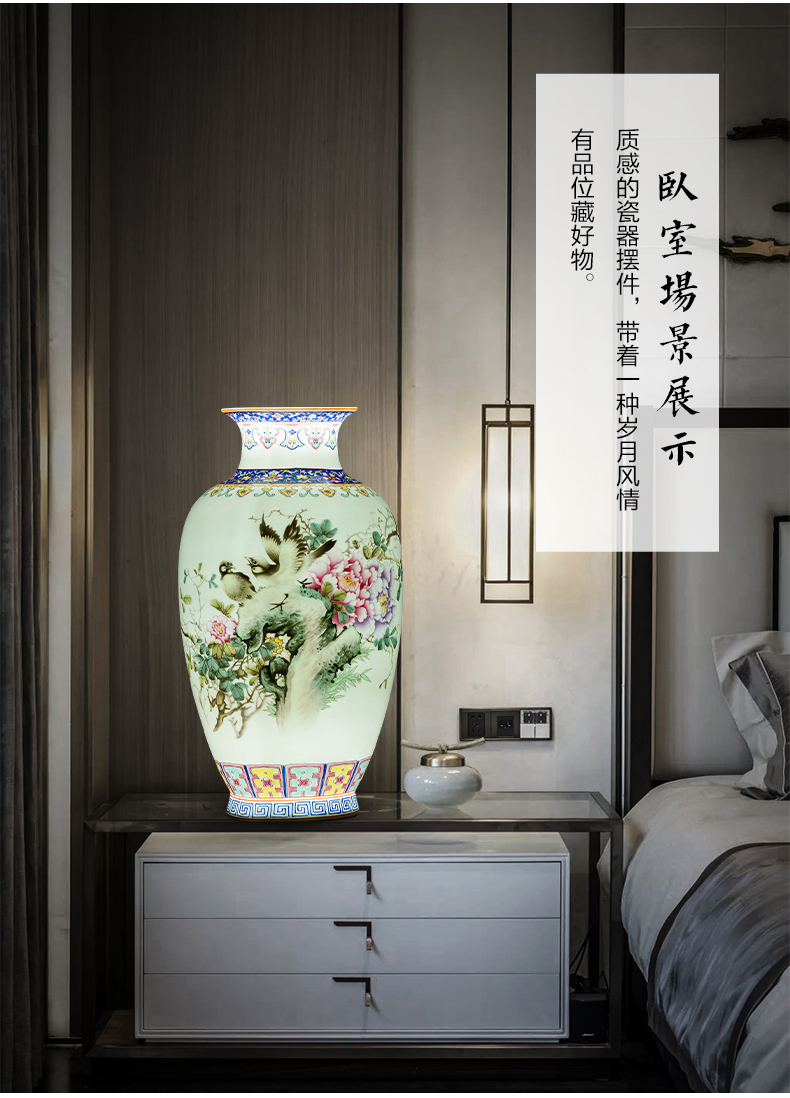 Porcelain of jingdezhen ceramics pastel landscape painting Chinese vase sitting room of Chinese style household act the role ofing is tasted furnishing articles of handicraft