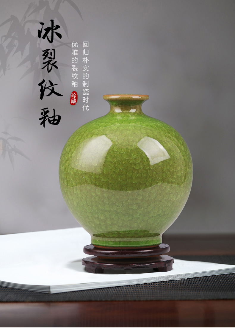 Jingdezhen ceramics creative vase furnishing articles sitting room flower arranging archaize crack porcelain Chinese style household decorations