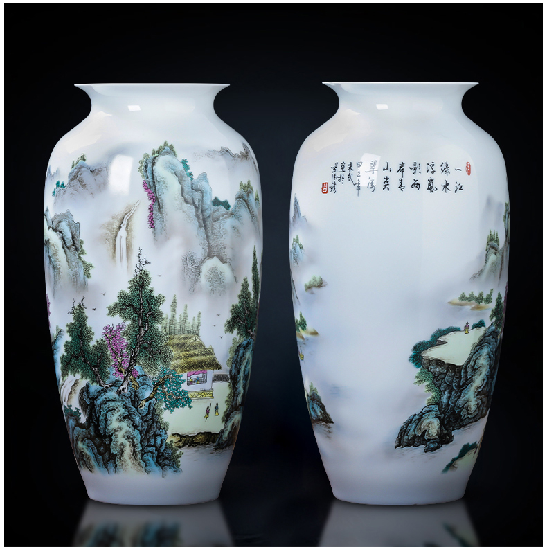 Pastel landscapes of jingdezhen ceramics vase furnishing articles idea gourd bottle of flower arrangement sitting room adornment of Chinese style household act the role ofing is tasted