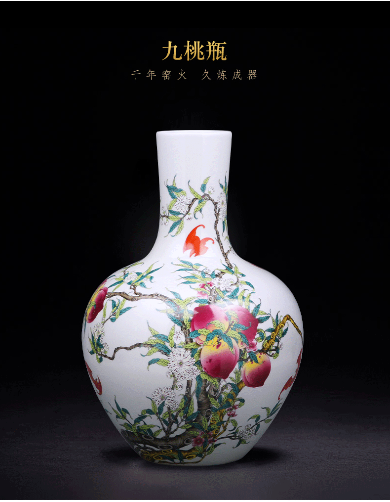 Porcelain of jingdezhen ceramics vase large sitting room place flower arranging restoring ancient ways is rich ancient frame of Chinese style household ornaments