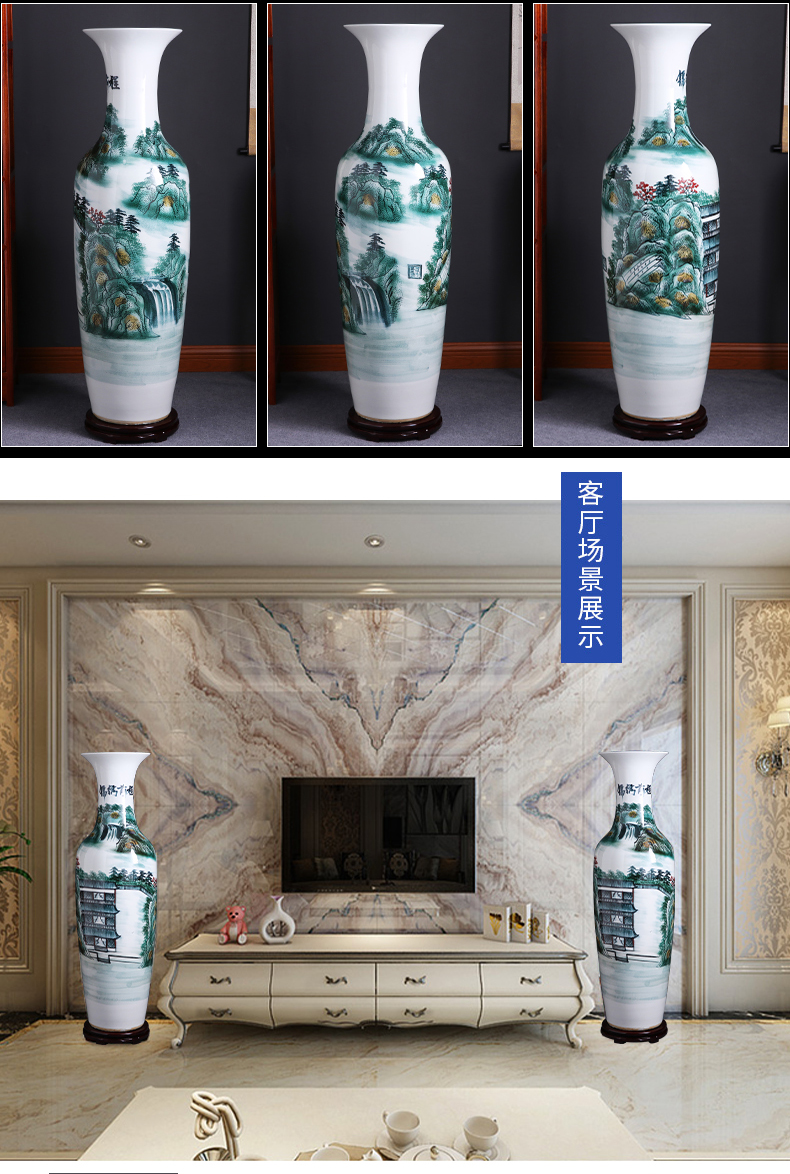 Manual hand - made porcelain of jingdezhen ceramics of large vase large - sized hotel opening sitting room adornment is placed