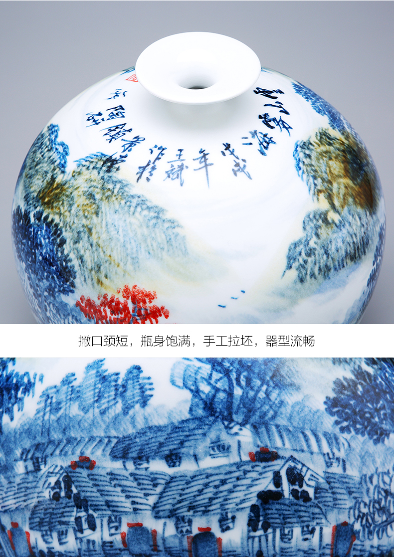 Jingdezhen porcelain vases, pottery and porcelain hand - made scenery of Chinese style living room rich ancient frame TV ark, home furnishing articles