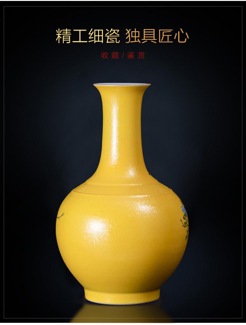 Jingdezhen ceramics archaize qianlong hand - made enamel vase furnishing articles sitting room of Chinese style household adornment TV ark