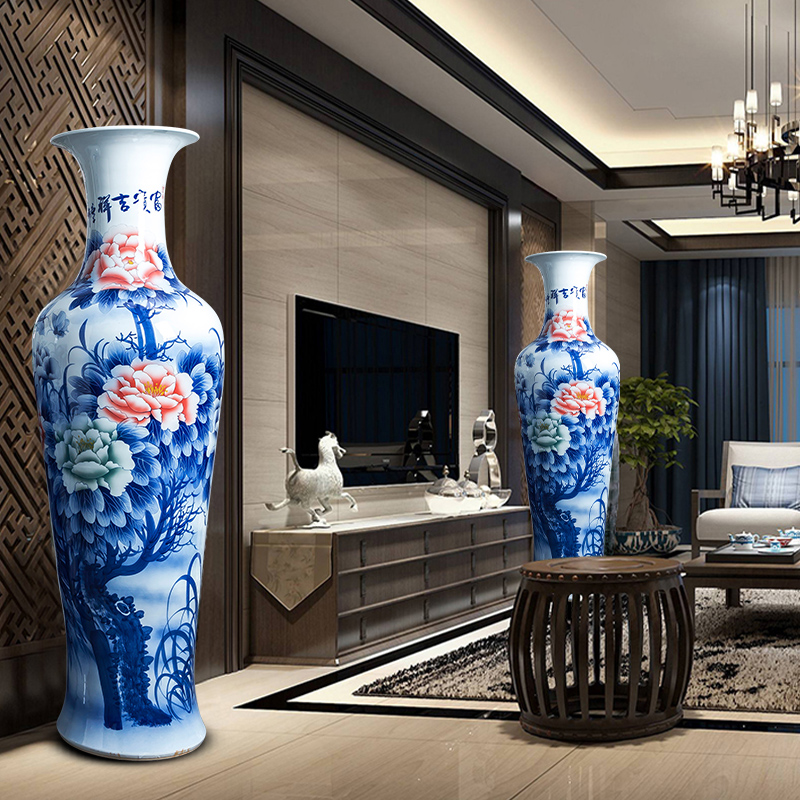 Blue and white porcelain of jingdezhen ceramics furnishing articles sitting room of large vases, large household act the role ofing is tasted Chinese style hotel decoration