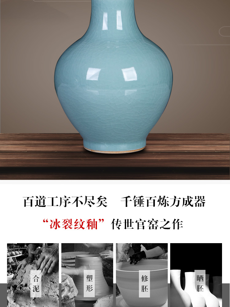 Jingdezhen porcelain ceramic celadon vase archaize up with Chinese style restoring ancient ways is the sitting room TV ark adornment furnishing articles arranging flowers