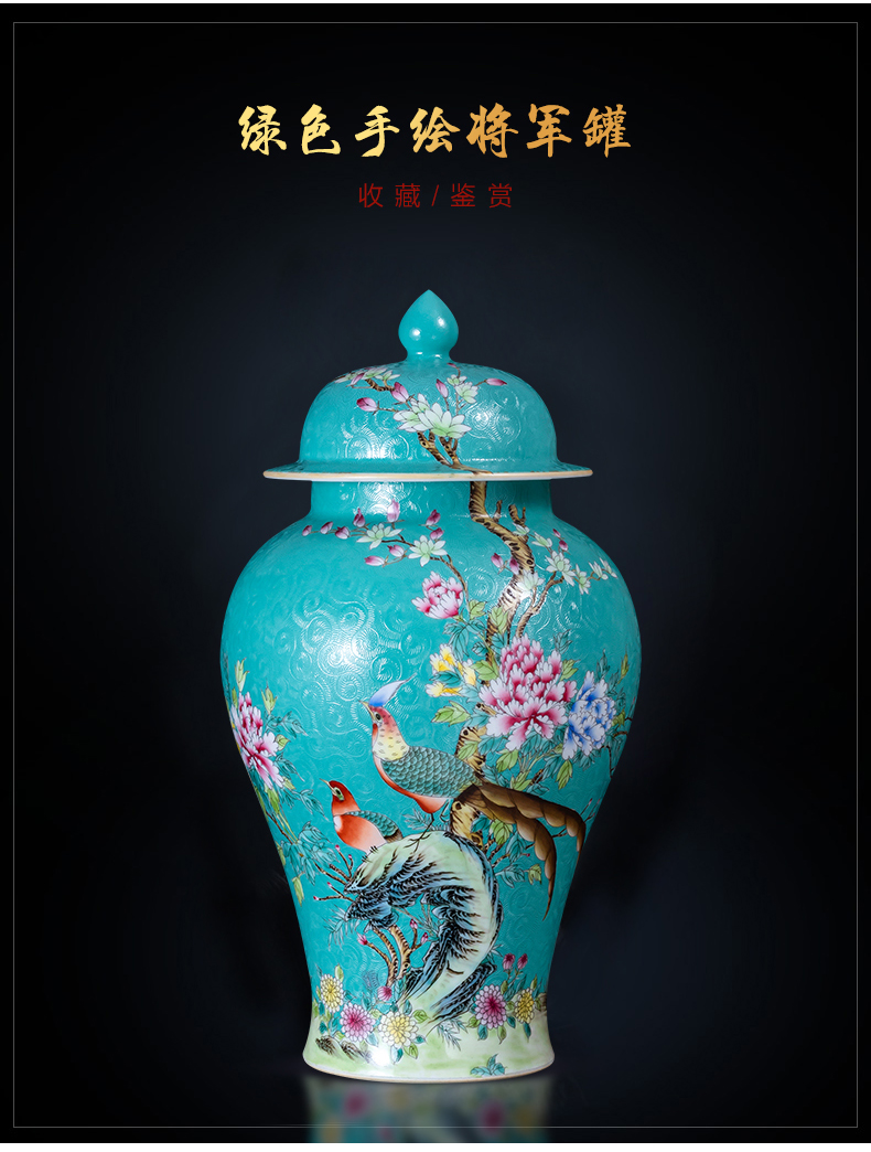 Jingdezhen ceramics hand - made pastel archaize general jar of large storage tank caddy fixings household China wind restoring ancient ways