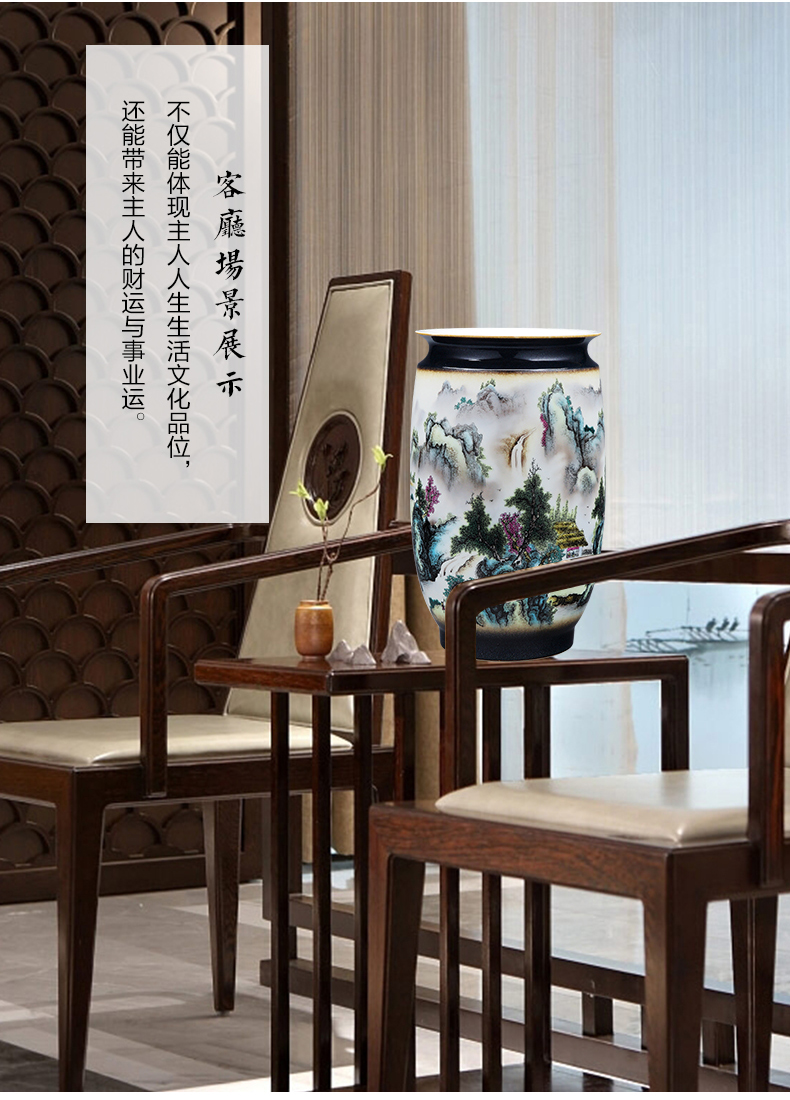 Jingdezhen ceramics big vase furnishing articles of modern Chinese flower arranging sitting room porch table home decoration process