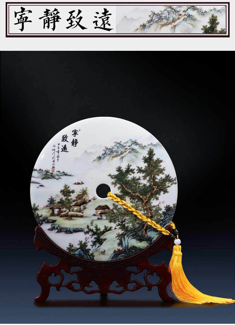 Jingdezhen ceramics peace buckle, furnishing articles new sitting room of Chinese style household wine TV ark gift gift ornament