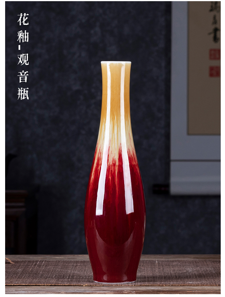 Jingdezhen ceramics floret bottle manually archaize crack glaze guanyin bottle teahouse flower arrangement sitting room adornment is placed