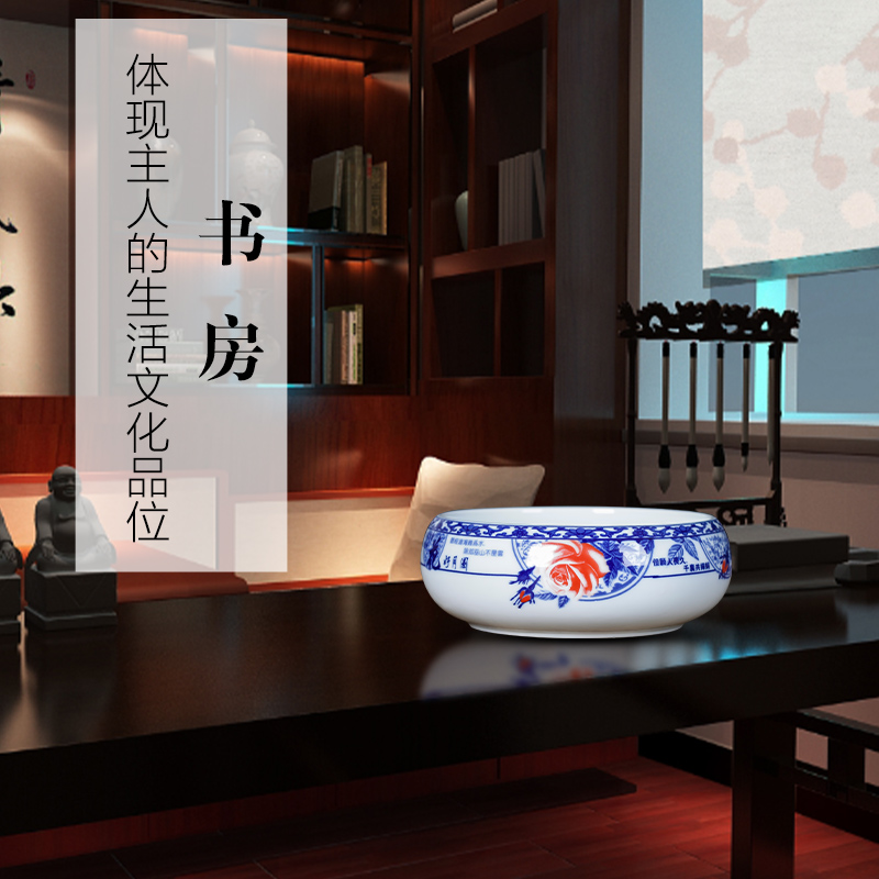 Hong xuan jingdezhen ceramic ashtray creative writing brush washer from Chinese style household porcelain tea house furnishing articles home office supplies