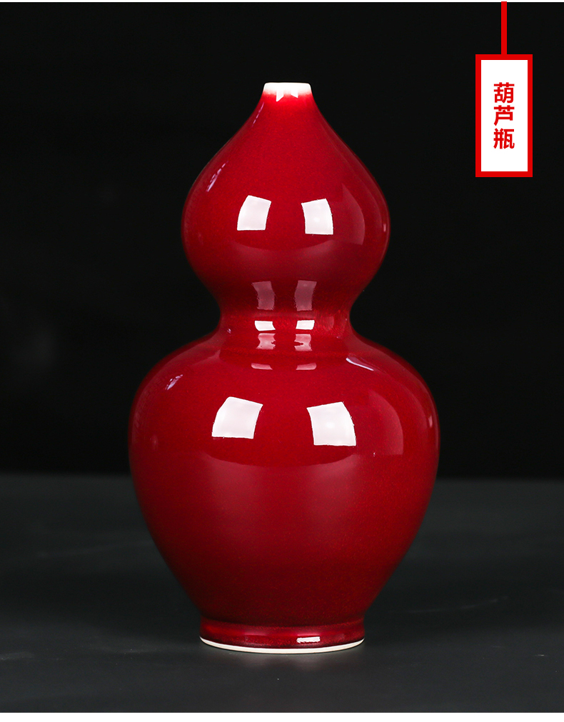 Restoring ancient ways furnishing articles red glaze porcelain jingdezhen ceramics vase son sitting room porch ark of Chinese style household ornaments