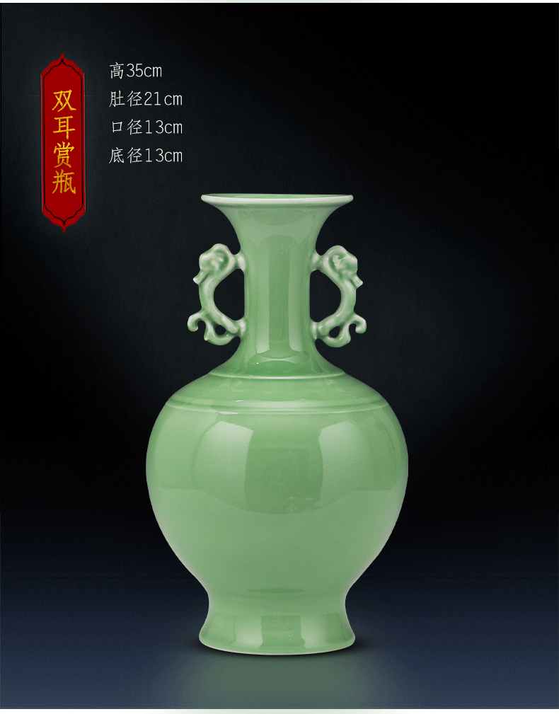 Jingdezhen ceramics vase son hand shadow blue glaze porcelain flower arrangement of Chinese style furnishing articles contracted household act the role ofing is tasted, the living room