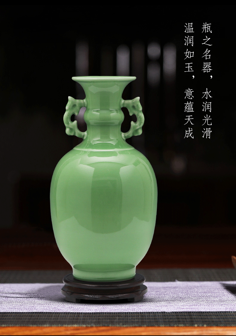 Jingdezhen ceramics vase son hand shadow blue glaze porcelain flower arrangement of Chinese style furnishing articles contracted household act the role ofing is tasted, the living room