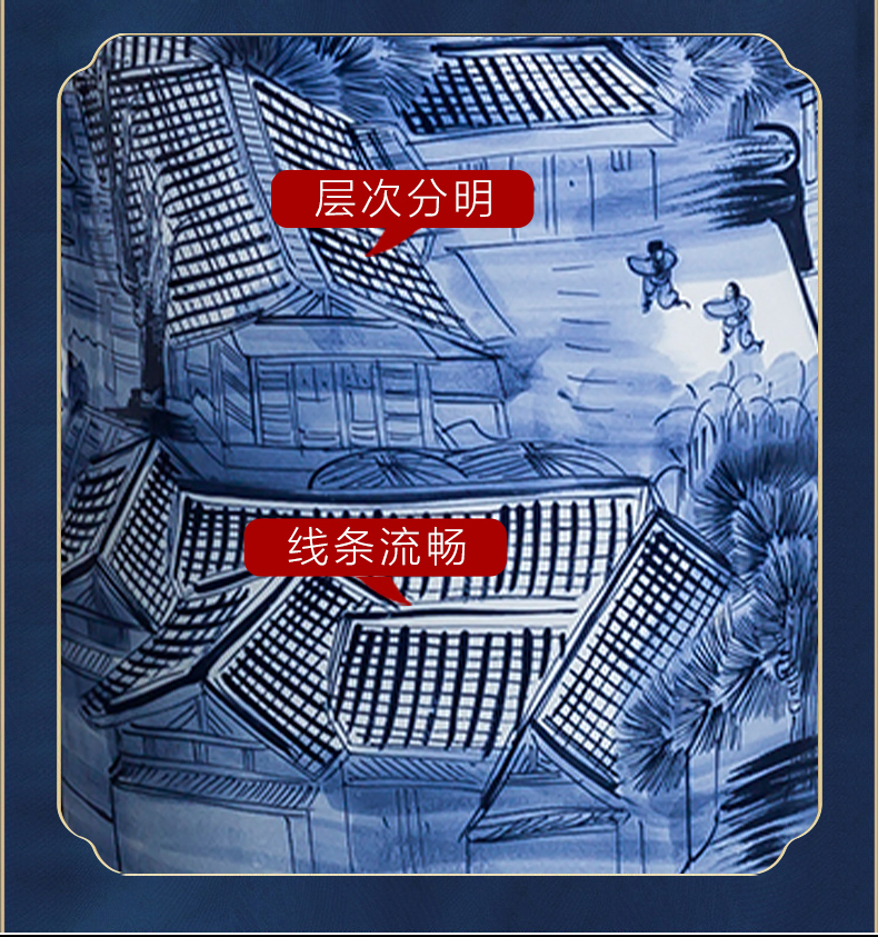 Hand - made ching Ming blue and white porcelain is jingdezhen ceramics painting of large vases, furnishing articles sitting room adornment extra large