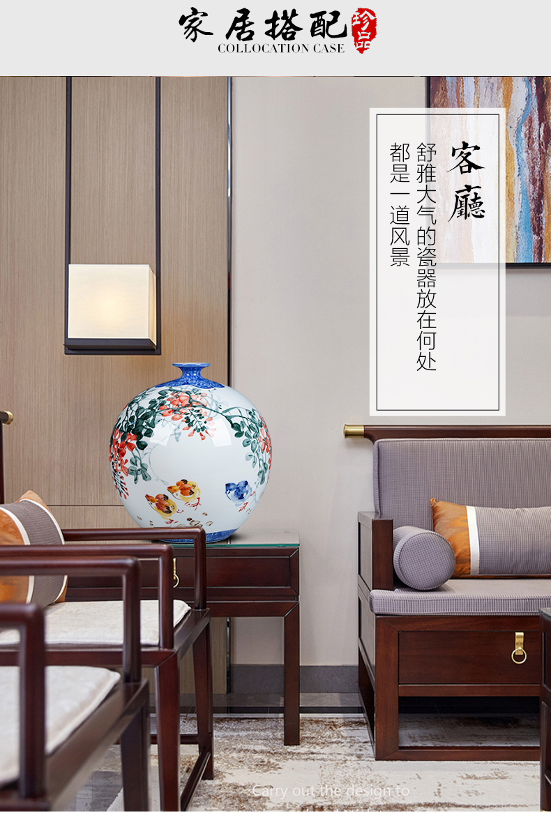 Jingdezhen ceramics hand - made vases furnishing articles pomegranate ball bottle bottles of Chinese style household flower arrangement sitting room adornment