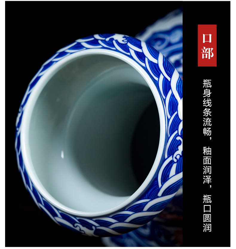 Jingdezhen ceramics manual hand - made porcelain of archaize youligong sweet of blue and white porcelain vase household act the role ofing is tasted furnishing articles