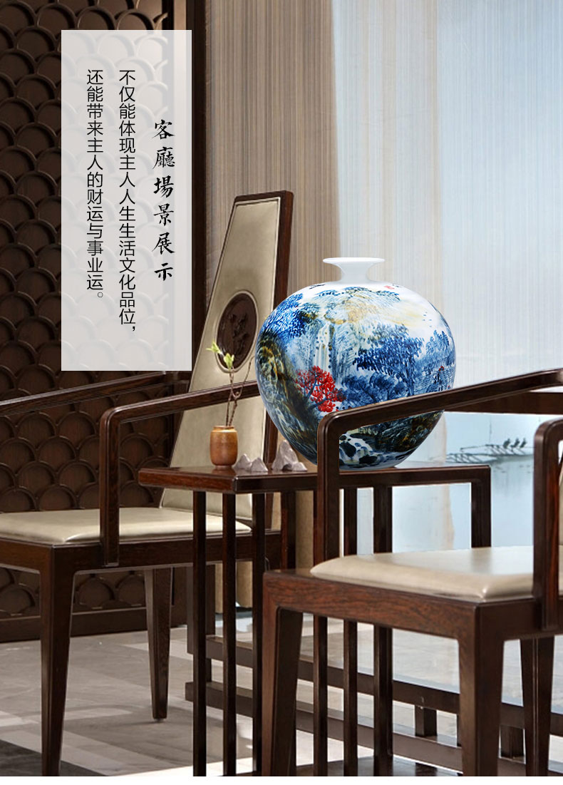 Jingdezhen porcelain vases, pottery and porcelain hand - made scenery of Chinese style living room rich ancient frame TV ark, home furnishing articles
