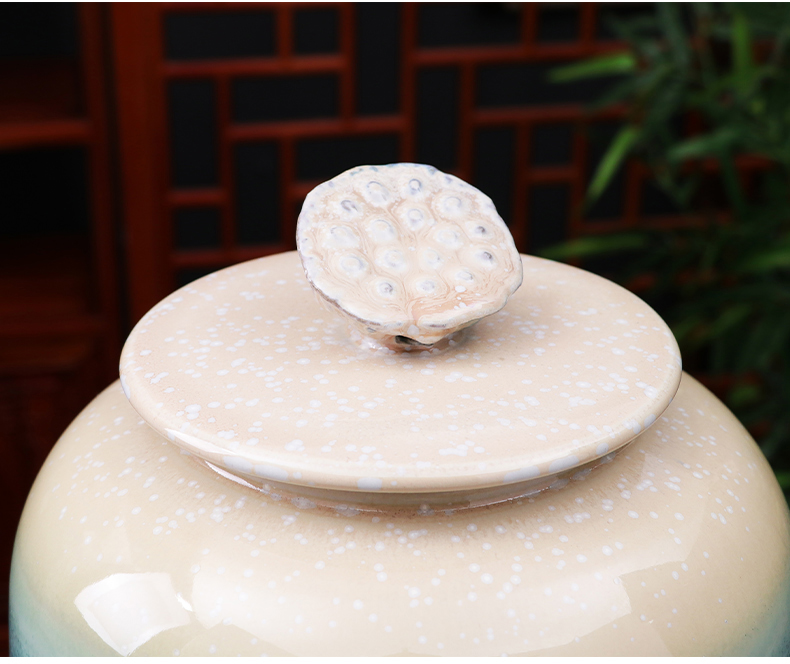 Jingdezhen porcelain furnishing articles caddy fixings ceramic large seal pot of tea cake tin barrel 15 kg 30 jins 50 kg insect - resistant