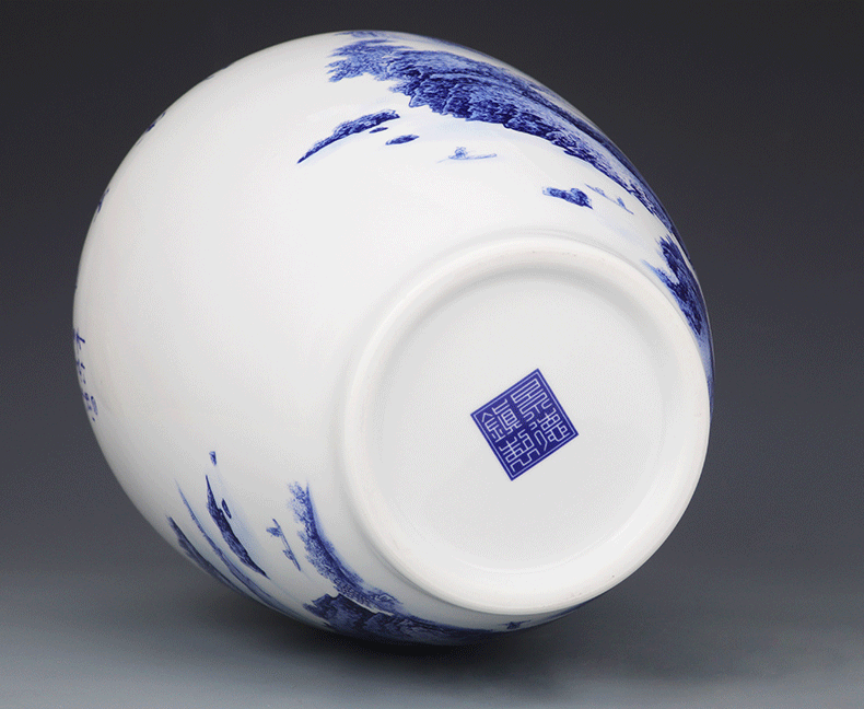 Jingdezhen blue and white porcelain vases, pottery and porcelain sitting room place flower arranging Chinese style household adornment porcelain of TV ark