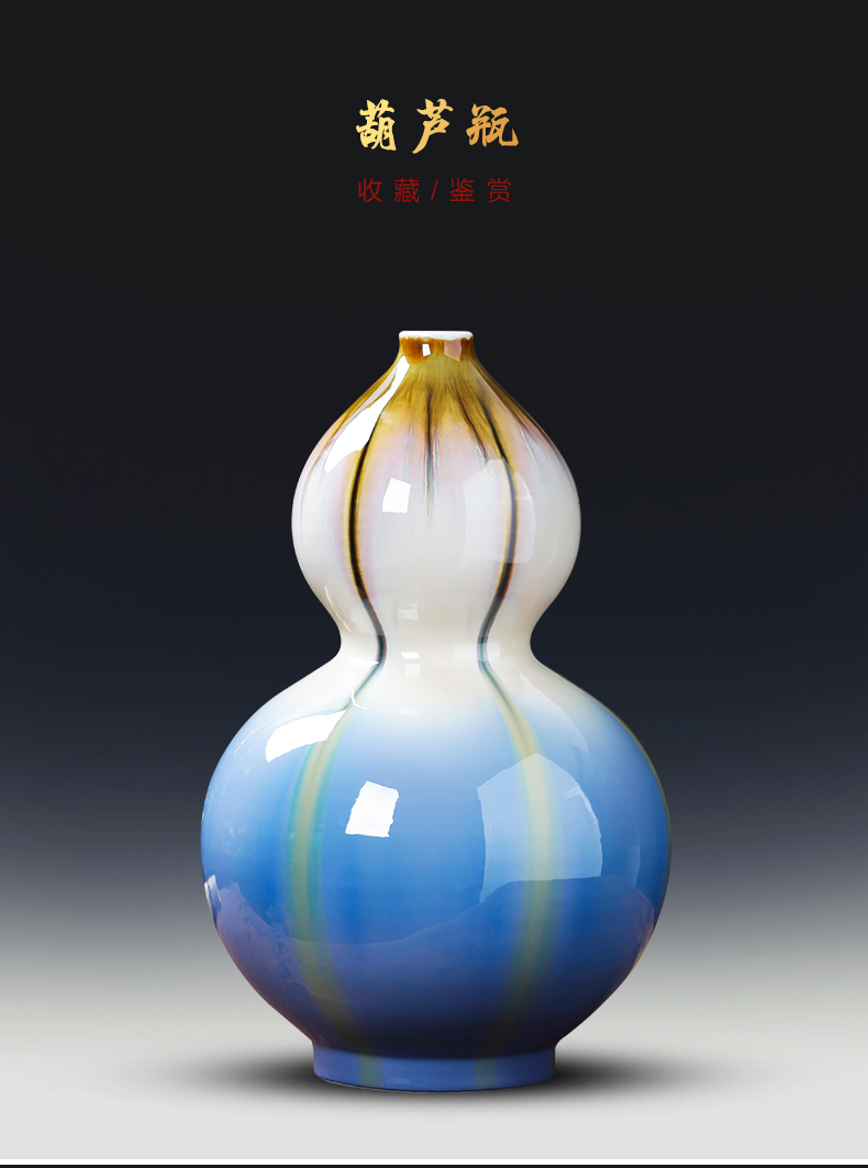 Jingdezhen ceramics blue vase pomegranate bottle furnishing articles creative TV ark, rich ancient frame of Chinese style household ornaments