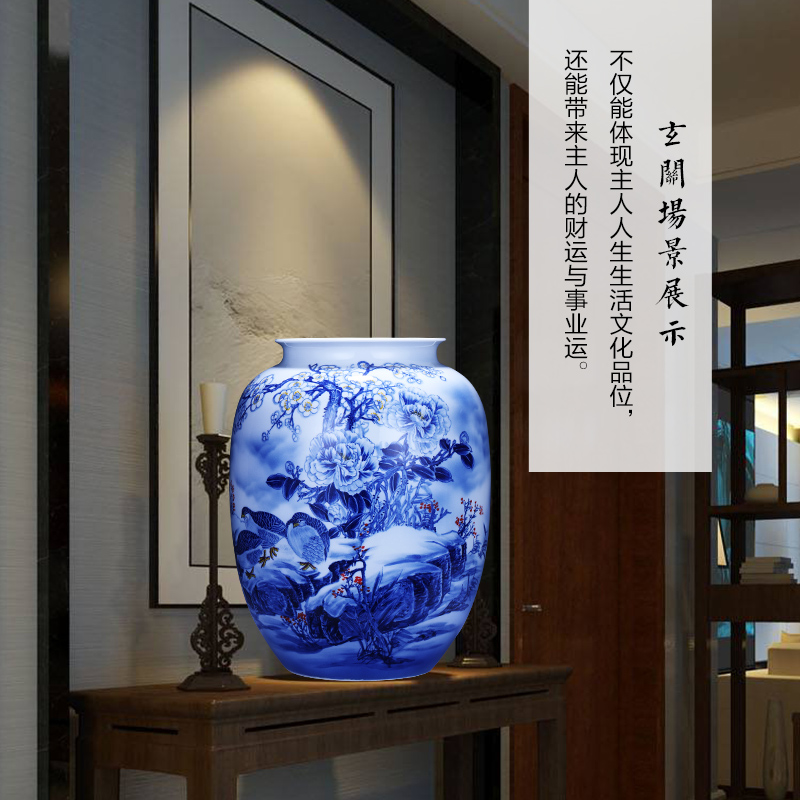 Jingdezhen ceramics hand - made large blue and white porcelain vase a snow harvest idea gourd bottle home furnishing articles