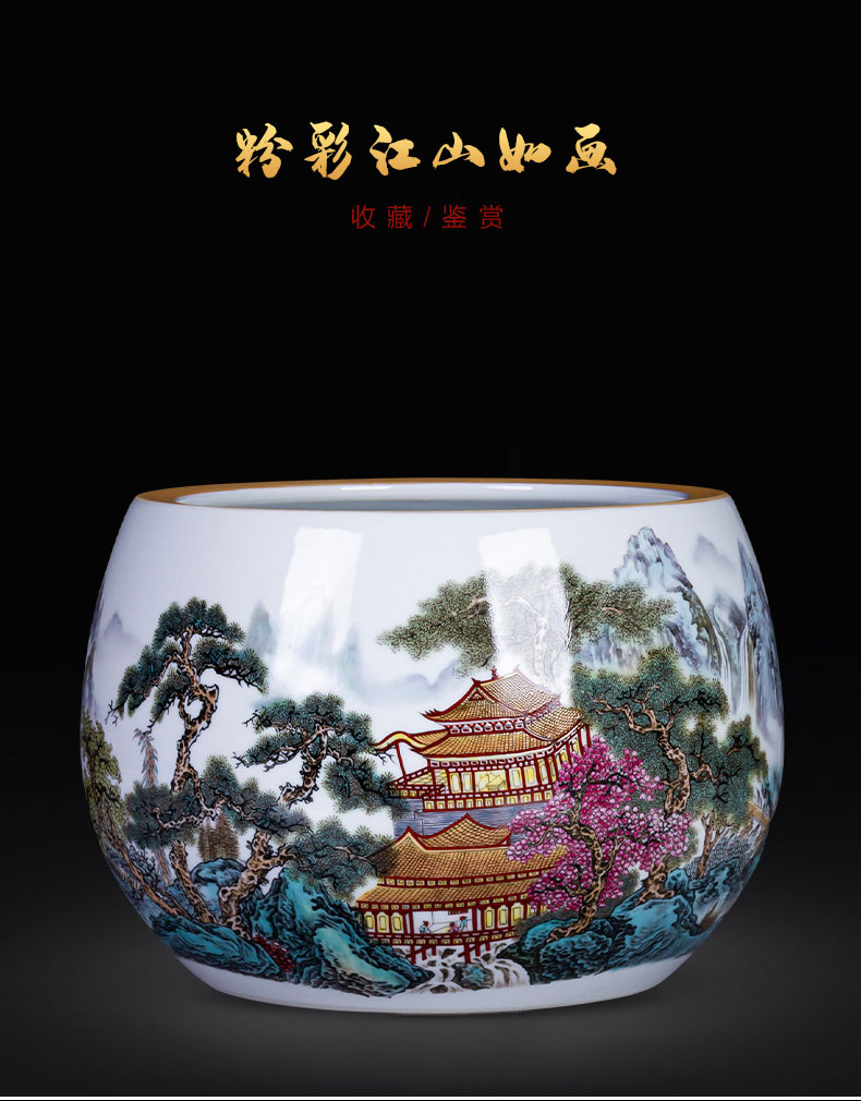 Jingdezhen ceramics aquarium cornucopia Chinese style household desktop furnishing articles TV ark, porch handicraft ornament