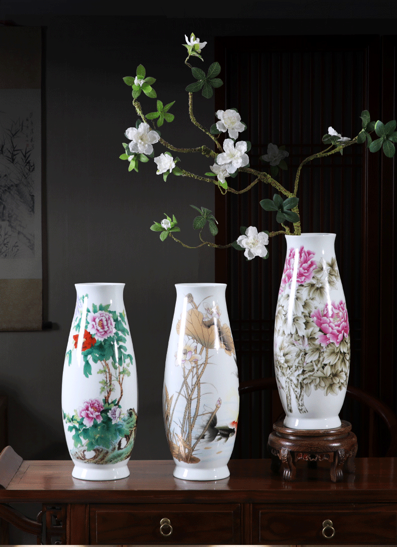 Porcelain of jingdezhen ceramics of large vase large peony flowers sitting room home furnishing articles