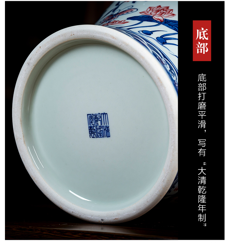 The General hand - made of blue and white porcelain of jingdezhen ceramics youligong tank storage tank by hand antique Chinese style household act the role ofing is tasted