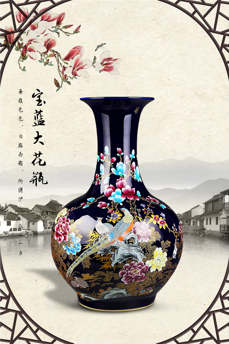 Jingdezhen of large vases, pottery and porcelain place, a large sitting room flower arranging the modern Chinese style household adornment ornament