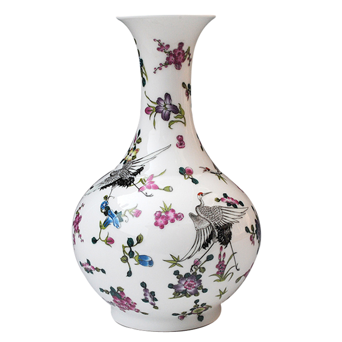 Jingdezhen ceramic vase furnishing articles flower vase creative I and contracted decorate floret bottle frosted luminous porcelain