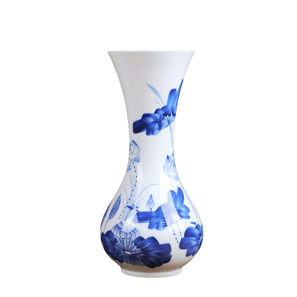 Jingdezhen ceramic floret bottle of dry flower adornment is placed in the sitting room is blue and white lucky bamboo hydroponic flower arranging hand - made crafts