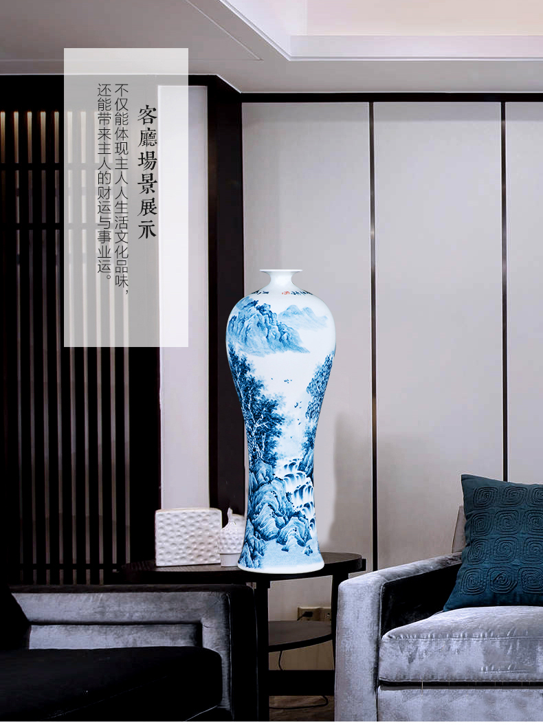 Blue and white porcelain jingdezhen porcelain vases, pottery and porcelain hand - made furnishing articles sitting room flower arranging modern Chinese style household ornaments