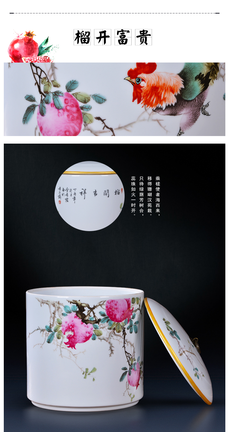 Jingdezhen ceramics furnishing articles tea cake tin, ceramic, storage tank is the seventh, peulthai the candy jar creative home sitting room adornment