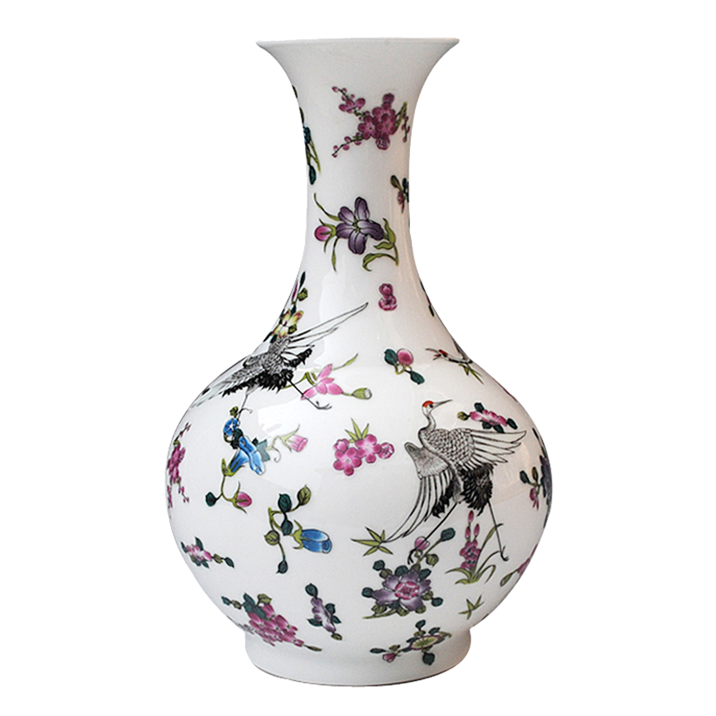 Jingdezhen ceramic vase furnishing articles flower vase creative I and contracted decorate floret bottle frosted luminous porcelain
