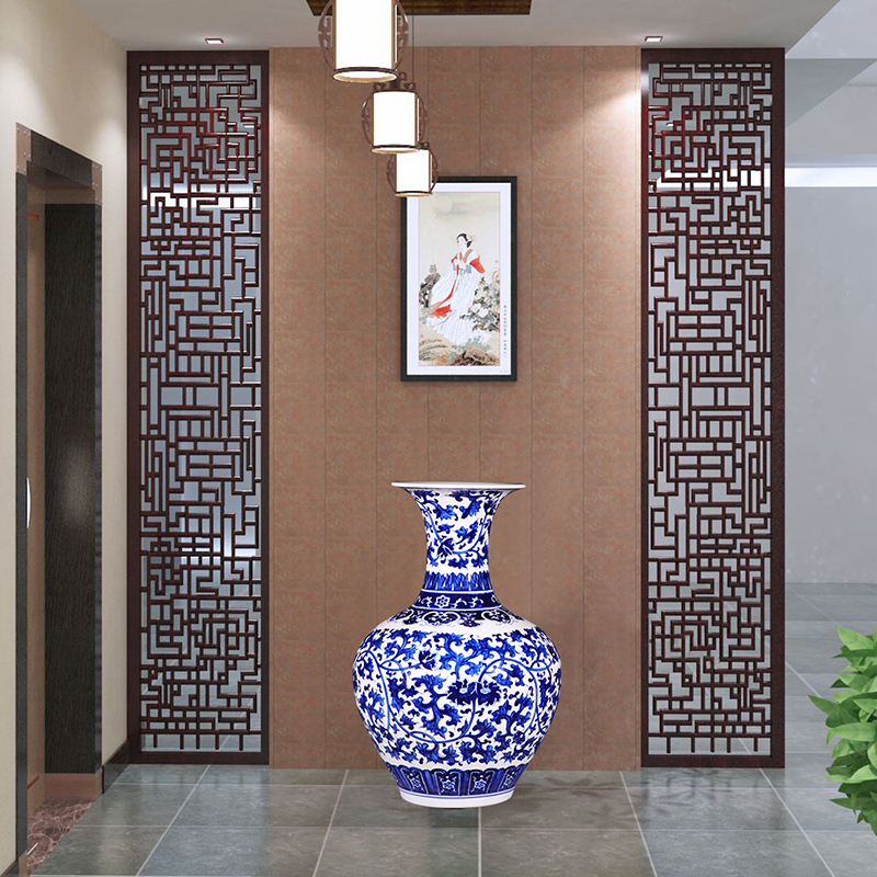 Jingdezhen ceramics furnishing articles flower arranging hand - made archaize sitting room of large blue and white porcelain vase Chinese style household decoration