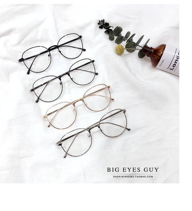 Phiên bản Hàn Quốc của văn học retro hình bầu dục kính gọng kính khung lớn nam và nữ thời trang kim loại mũi tên tròn kính gương - Kính khung kính dior