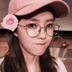 Hàn Quốc mềm mại chị em tròn kim loại phẳng gương nữ retro siêu nhẹ hình bầu dục văn học khắc chân mỏng khung cận thị kính - Kính khung kính thời trang nữ Kính khung