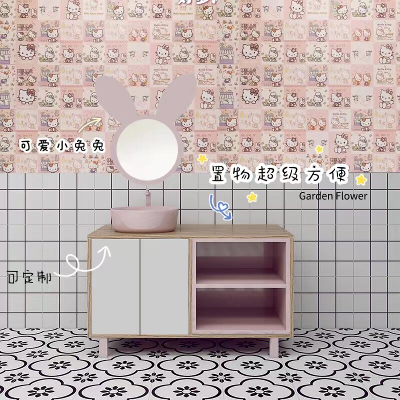 Original-ism Little Red Book Recommended for children Bathrooms Bathroom Cabinet Color Washroom Kindergarten Wash ceramic solid wood ins