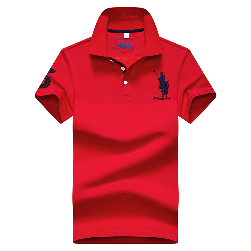 Red 8635Embroidery label Polo shirt man Lapel Short sleeve T-shirt middle age Have leadership T Compassionate business affairs Dad Costume summer Paul's shirt